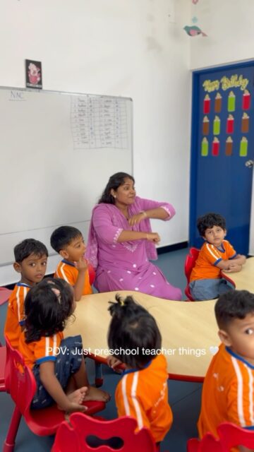 Being a preschool teacher is a whole different kind of adventure! 

From carrying toys in our pockets to knowing every little one’s bottle, singing rhymes on repeat, and squeezing into tiny chairs… just another day at preschool! 🧸
.
.
.
(Preschool teacher life, Teacher moments, Early years educators, Preschool days, Little learners, Teaching with love, Behind the scenes, Elemenopy)